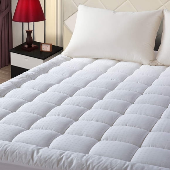 EASELAND Queen Size Cooling Mattress Pad Pillow Top Mattress Cover Quilted Fitted Mattress Protector Cotton Top Stretches up 8-21" Deep Pocket Mattre