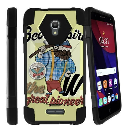 Wall Pops Island Fusion (Alcatel One Touch Fierce 4 and Pop 4 Shock Fusion Heavy Duty Dual Layer Kickstand Case - Scout Spirit)