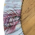 thumbnail image 5 of Ambesonne Boho Feathers Fitted Round Tablecloth, Hippie Fuzz Pattern, 56"- 60" Diameter, Pale Blue Dried Rose, 5 of 5