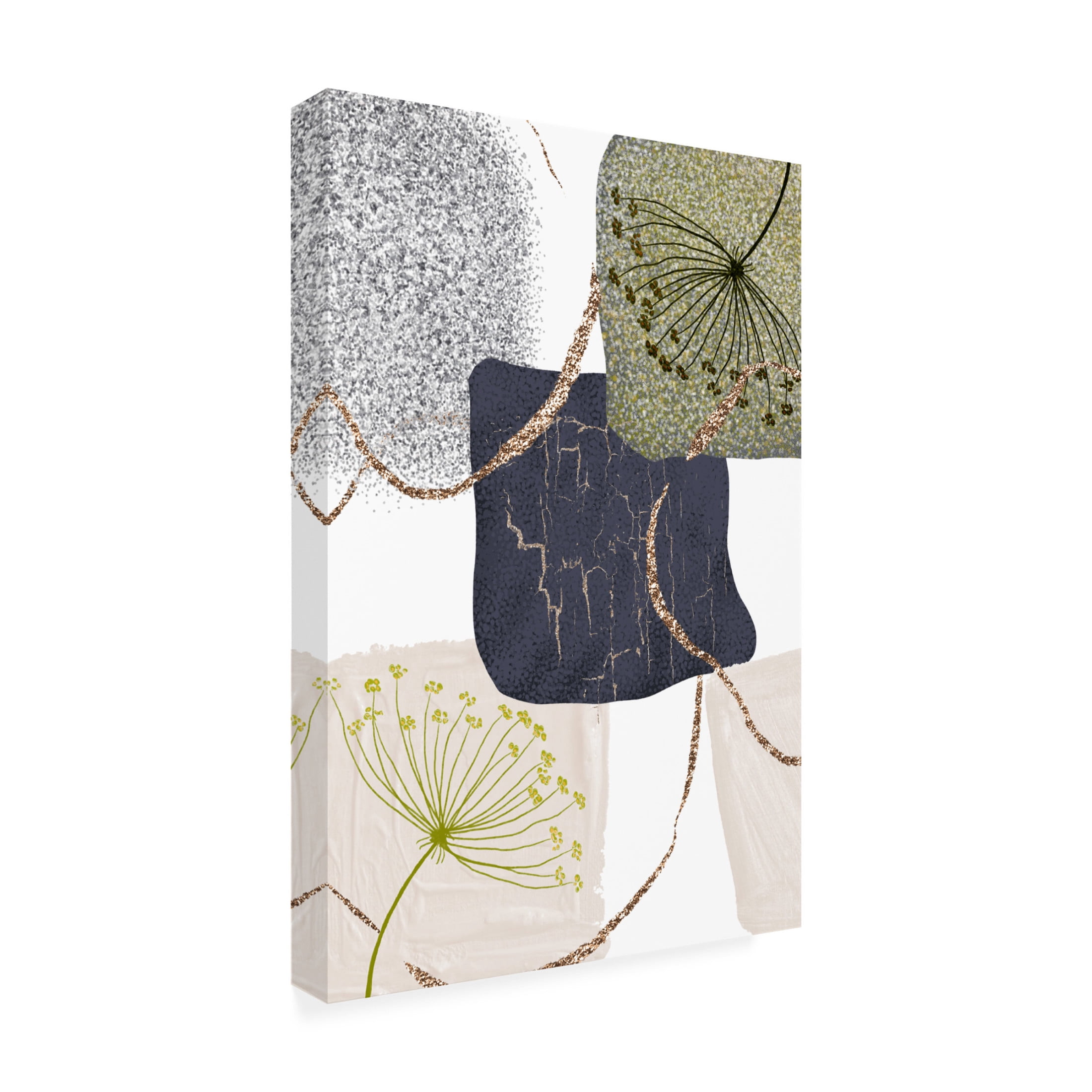 Trademark Fine Art Sally Ann Moss Green Grey 3 Canvas Wall Art