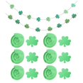 thumbnail image 1 of 8pcs Glitter Green Shamrock Spiral Decorations for St. Patrick's Day Party Festive Indoor Outdoor Garland Set with Lucky Clover Theme, 1 of 3