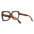 thumbnail image 3 of SUPER Oversized XL Big Wide Square Frame Clear Lens Glasses UV 400 Tortoise, 3 of 4