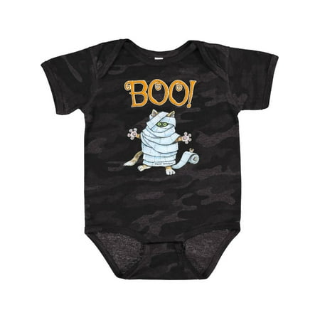 

Inktastic Boo with Mummy Cat Gift Baby Boy or Baby Girl Bodysuit