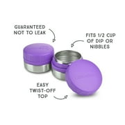 LunchBots Rounds Leak Proof 4 oz. Stainless Snack Container Jar, Set of 2, Blue Lid