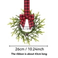 thumbnail image 3 of Mini Christmas Cabinet Wreath with Red Black Buffalo Plaid Bow, 10.2 Inch Farmhouse Artificial Norfolk Pine Wreath, Pinecone Small Hanging Decor for Door Window Xmas Party, 3 of 4