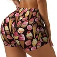 thumbnail image 2 of Kdxio Ice Cream Cake Print Workout Shorts for Women Seamless Soft Smooth Gym Yoga Scrunch Active Shorts, 2 of 9