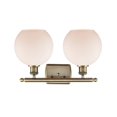 thumbnail image 2 of Innovations Lighting  Athens 2 Light 18" Bath Vanity Light - 8" Shade Antique Brass/Matte White, 2 of 5