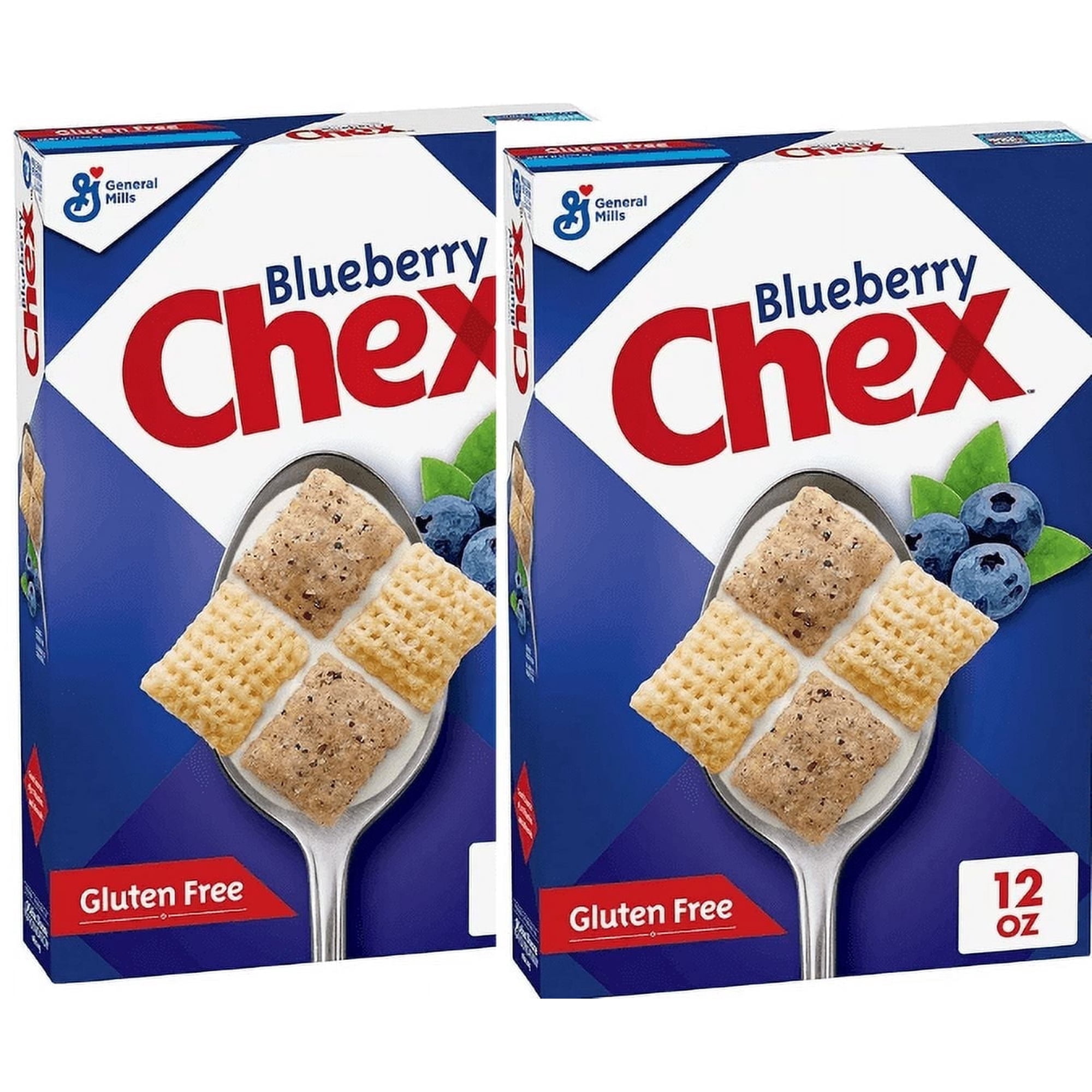 Blueberry Chex Cereal, Gluten Free Breakfast Cereal, Made with Whole Grain, 12oz pack of 2