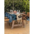 thumbnail image 4 of 60x84 Inch Outdoor Tablecloth with Umbrella Hole Zipper Rectangle Navy Blue Brown Rectangular Tablecloths Outside Waterproof Rustic Farmhouse Dog Paw Vintage Patio Table Cloth Cover for Picnic Party, 4 of 8