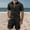 Black, variant on Ahabrexf Men's Casual Shirts, Active Short Sleeve Lapel Shirt and Drawstring Shorts Set for Running Exercise and Daily Wear