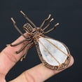 thumbnail image 4 of Natural Rainbow Moonstone Gemstone Copper Wire Wrap Spider Pendant 2.56", 4 of 4