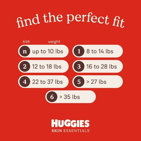 Huggies Skin Essentials Baby Diapers for Sensitive Skin, Size 4 (22-37 lbs), 52 Ct (Select for More)