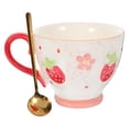 thumbnail image 1 of 1 Set Ceramic Mug with Spoon Cereal Mug Coffee Mug Breakfast Cup Coffee Cup, 1 of 9