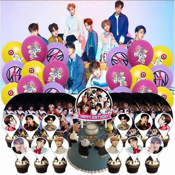 Stray Kids Birthday Party Supplies Balloons Paper Plates Decoration Cake Topper Decor Tableware Banner Backdrop