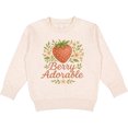 thumbnail image 2 of Inktastic Berry Adorable Strawberry Floral Design Toddler Sweatshirt, 2 of 4