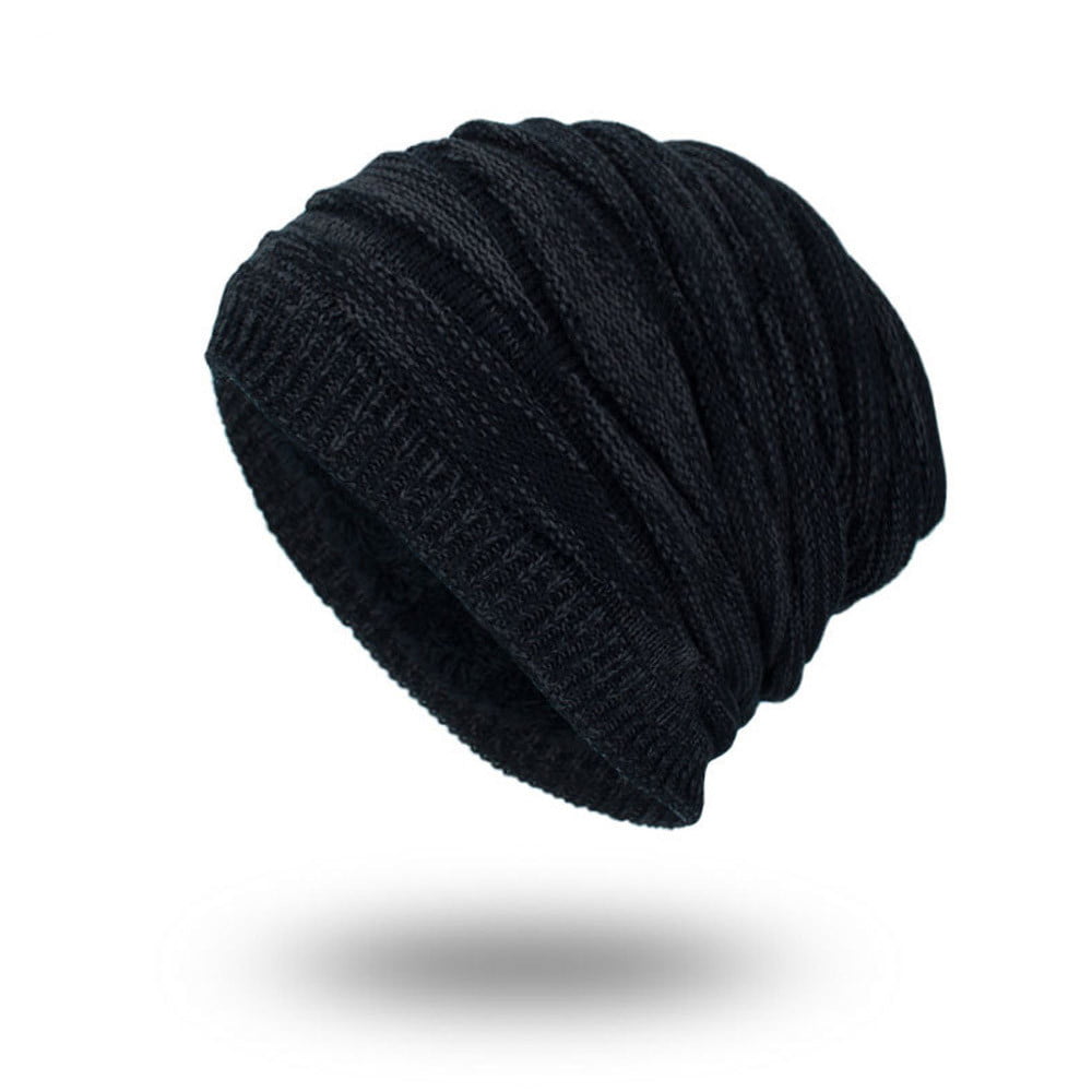 Men Soft Woolly Thin Insulated Knitted Thermal Beanie Outdoor Winter Warm Hat