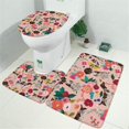 thumbnail image 2 of Dogs with Pioneer Flower Bathroom Rugs Sets 3 Piece,Toilet Cover Set,Absorbent Non Slip Bathroom Mats Sets with U-Shaped Contour Rug Toilet Rug Set, 2 of 5