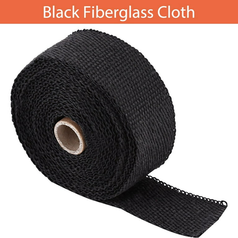 Tebru Heat Insulation Wrap, Pipe Wrap,16FT Black High Heat Insulation  Exhaust Pipe Wrap Tape Cloth for Car Motorcycle 