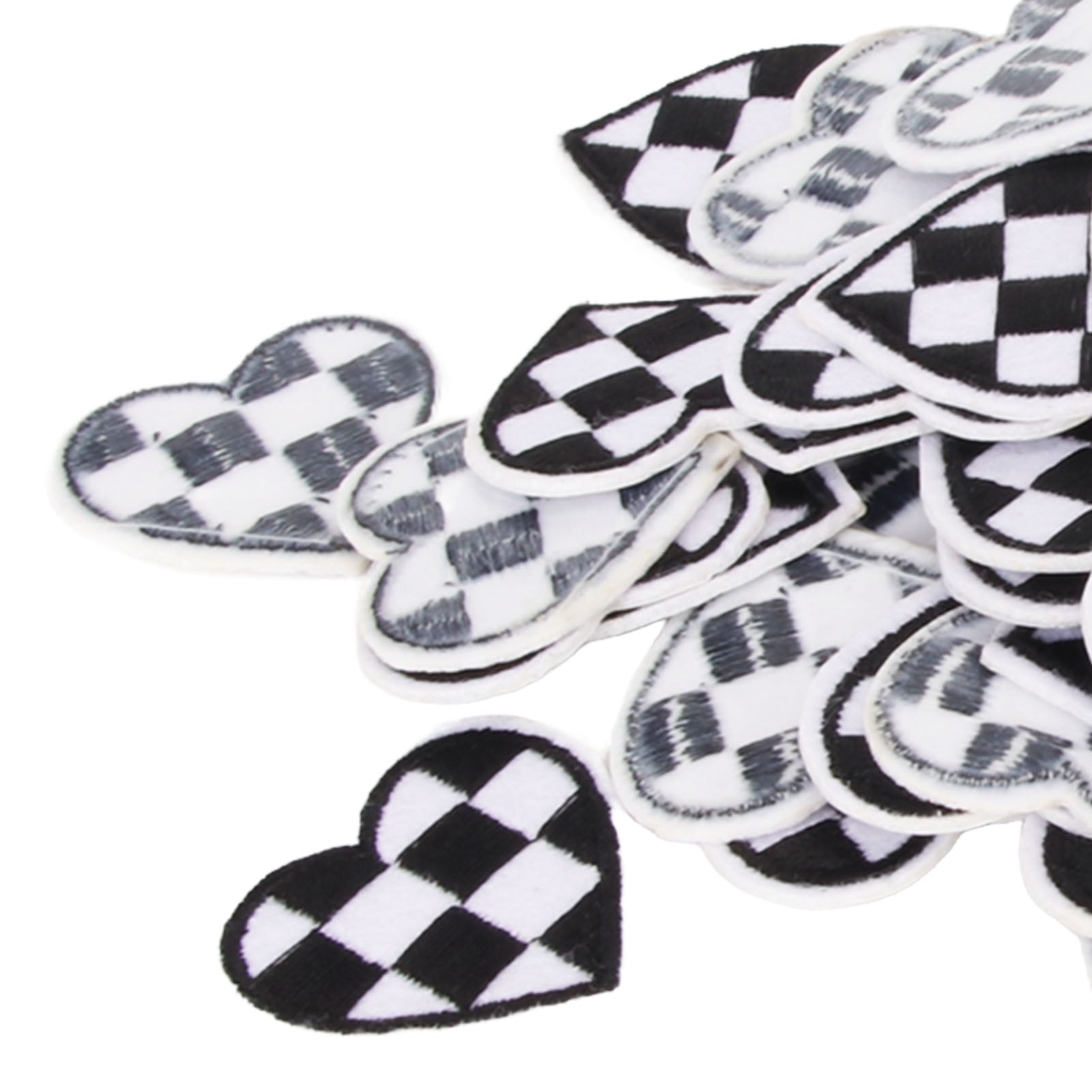Applique Patches, 100pcs Embroidered Lightweight Cotton Material Fashionable Iron On Heart Shaped Cloth Patches  For Jackets For Decorating