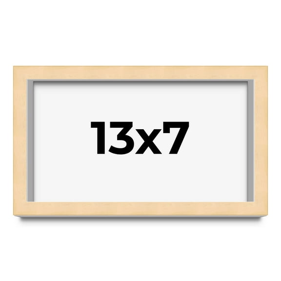 13x7 Shadow Box Frame Brown | 0.875 Inches Deep Real Wood Contemporary Shadowbox Display Frame | UV