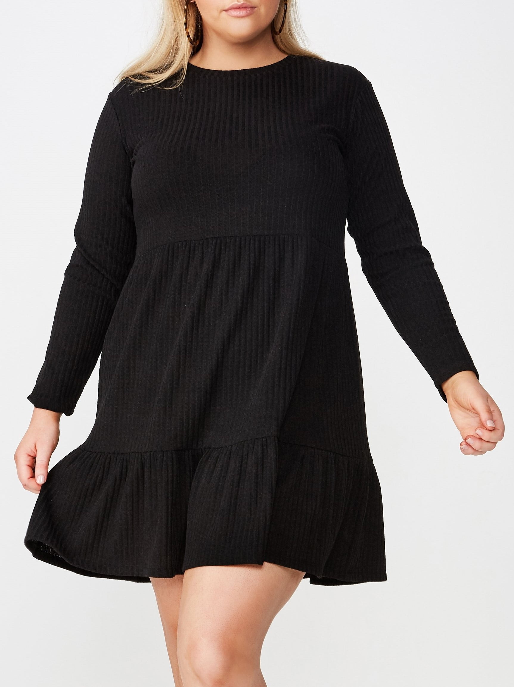 black babydoll dress long sleeve