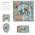 thumbnail image 2 of Shower Curtain Sets with Rugs 4 Piece Bathroom Decor Set with Non-Slip Rugs Toilet Lid Cover and Bath Mat, Home Bathroom Shower Curtain Set with 12 Hooks (Not 3D), 2 of 6