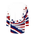 thumbnail image 5 of Cavosen Patriotic Shirts for Women Petite Patriotic 3/4 Sleeve Crew Neck Tops USA Flag Print T Shirts Lady XL Independence Day Casual Tops Funny 4th of July Tunic Tees 2025 Summer Patriotic Clothes, 5 of 5