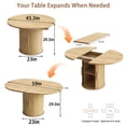 thumbnail image 3 of Pusnapku Extendable Circle Dining Table for 4-8, Modern 43"-59" Oval Kitchen Table with Storage, Fluted Sliding Door, Round Pedestal, for Living Room, 3 of 10