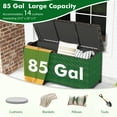 thumbnail image 2 of Gymax Tightly-Woven Rattan Deck Box w/ Polyester Liner Universal Wheels & Gas Strut Brown, 2 of 10