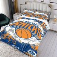 thumbnail image 3 of NEW YORK KNICKS Conjunto de sábanas temático, trío de piezas, cómodo y amigable con la piel, diseño único, regalo de decoración para el hogar para familiares, amigos y fans,135X200cm, 3 of 6