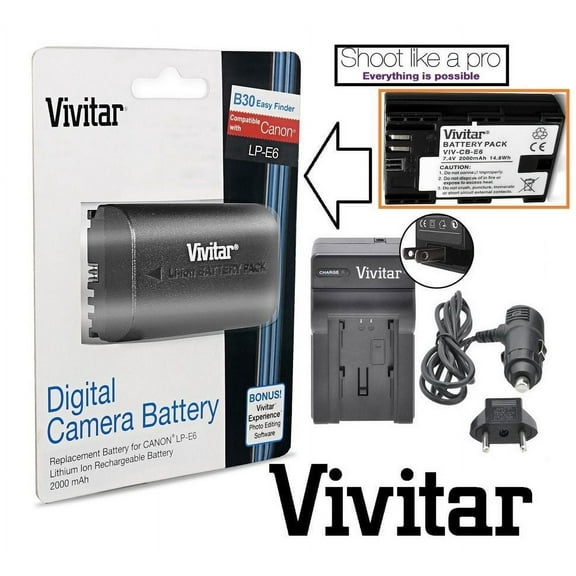 Hi Capacity LP-E6 Battery & Rapid Charger for Canon EOS 90D