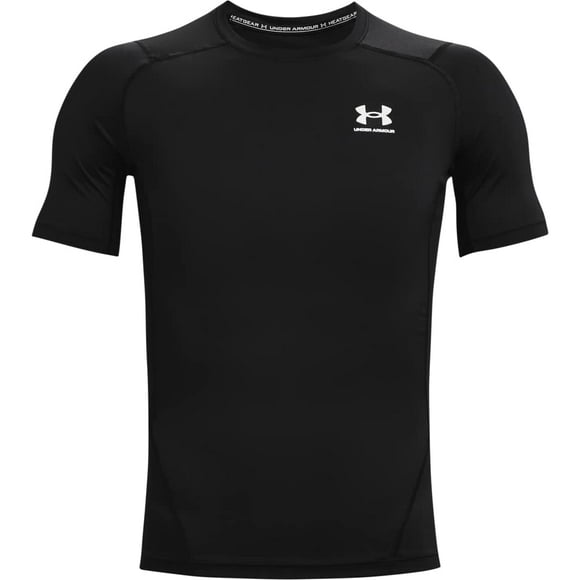 Under Armour Men's Armour Heatgear Compression Short-Sleeve T-shirt , Black (001)/White , XX-Large