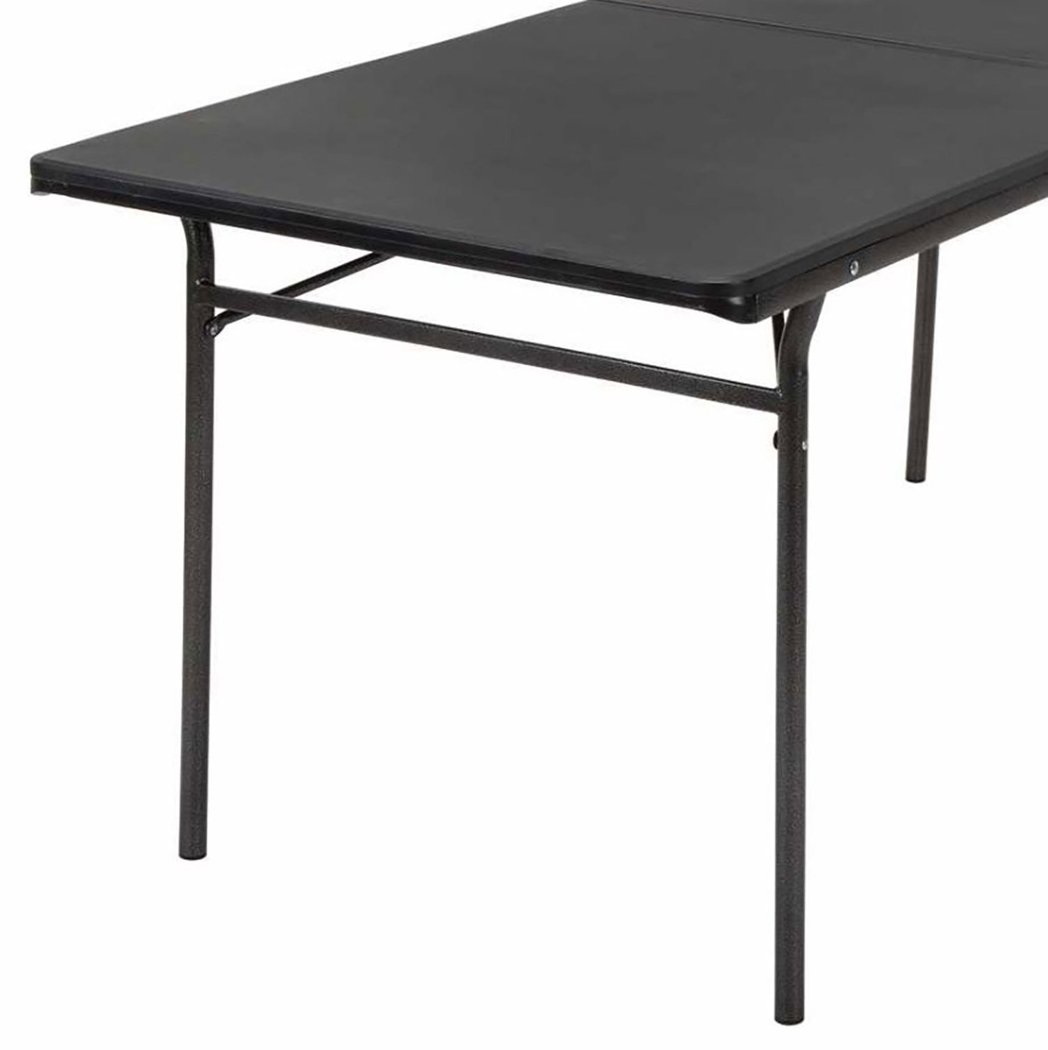 Banquet Tables Cosco 6 Foot Vacuum Molded Center Folding Portable Dining Banquet Table Black
