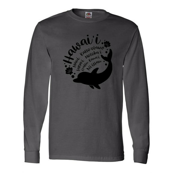 Inktastic Hawaii Islands with Dolphin Long Sleeve T-Shirt