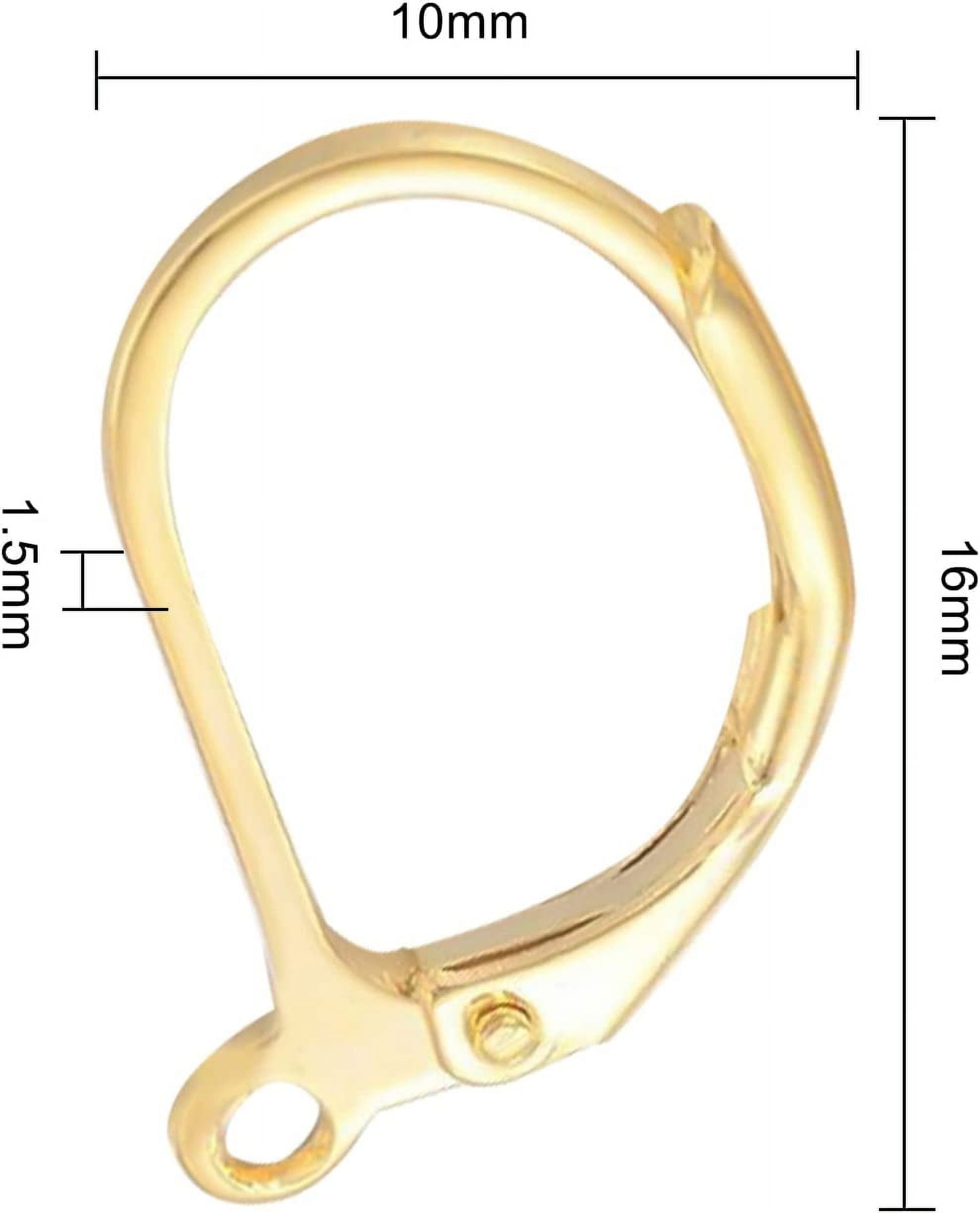 2 PCS 14K Gold Filled Leverback Earring Hooks 17x11mm Secure Ear Wire Findings for DIY Jewelry Making Dangle Earrings Handmade Earrings Gold for diy making