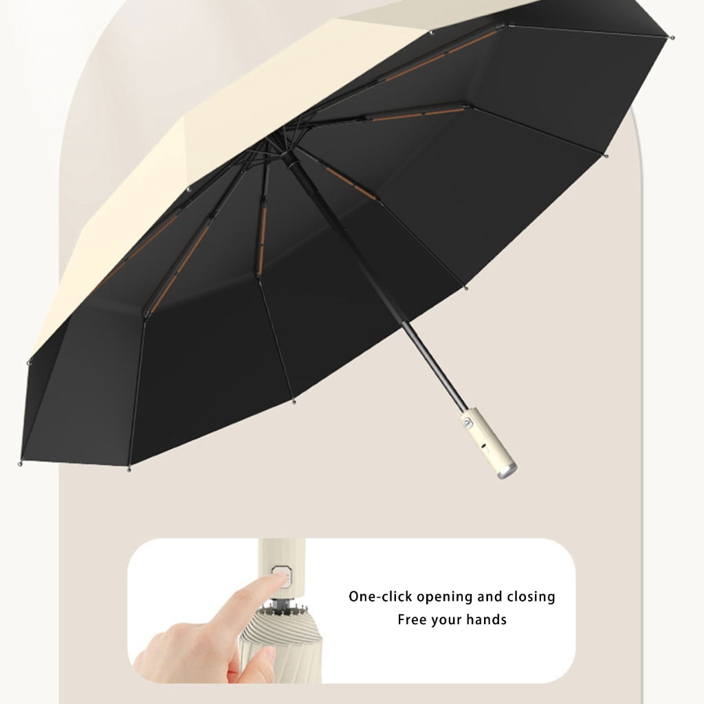 Portable Fan Umbrella Auto Folding Mechanism For Golf Beach Camping Trip