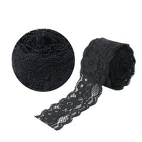 5 Yards Stretch Flower Lace DIY Trims Clothes Sewing Craft DIY Dress (Black)