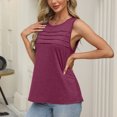 thumbnail image 6 of Womens Loose Fit Casual Flowy Tanks Tops Round Neck T-shirt Trendy Sleeveless Summers Tops Clothes Outfits 2025, 6 of 9