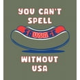 thumbnail image 2 of Americana You Can't Spell Sausage Without USA Long Sleeve Olive Adult Hooded Sweatshirt
-Medium, 2 of 3