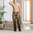 thumbnail image 2 of Fuzoiu Streamside Meditating Fox Print Men's Pajama Pants,Lounge Pants for Men,Lounge PJ Bottoms,Sleepwear Pants with Drawstring Pockets -XX-Large, 2 of 6