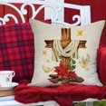 thumbnail image 3 of Merry Christmas Religious Decorative Throw Pillow Covers 16x16 Set of 4, Xmas Cross Jesus Nativity Scene Poinsettia Red Cushion Case Decor, Our Home Believes Winter Holiday Home Decoration, 3 of 5