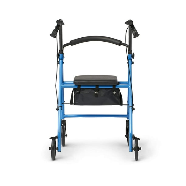Medline Mobility Lightweight Folding Aluminum Rollator Walker with 6