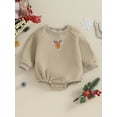 thumbnail image 2 of Bslissey Toddler Baby Girls Boys Christmas Fleece Lined Romper Long Sleeve Cartoon Embroidery Bodysuit Infant Casual Daily Clothes 6M 12M 24M 3T, 2 of 9