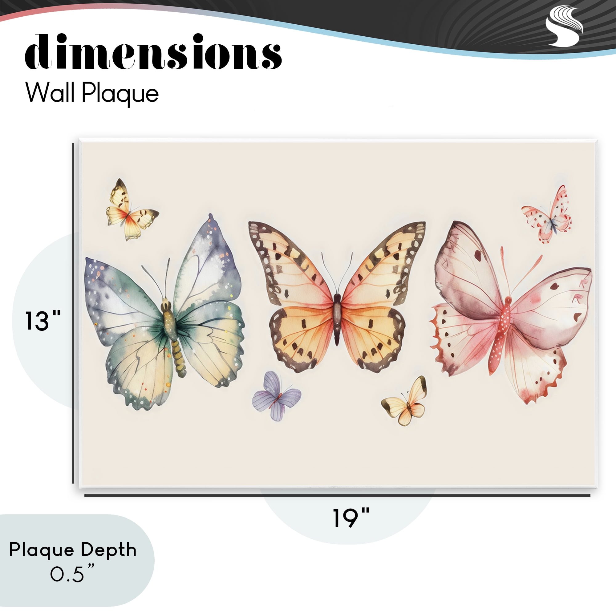 Stupell Industries Graceful Butterfly Trio Wall Plaque Art, design by Creative Studio