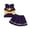 Purple, variant on lnmuld Cheerleading 2 Piece Outfit Sleeveless Patch Top Striped Pleated Skirt for Performance Party,2-3 Years