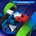 thumbnail image 3 of Hamdol Remote Control Car for 6-12 Year Old Double Sided 360°Rotating 4WD RC Cars with Headlights 2.4GHz Electric Rechargeable Race Stunt Toy Car for Boys Girls Birthday (Blue&Green), 3 of 5