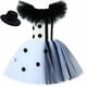 thumbnail image 3 of Disfraz de payaso asesino para niñas, disfraz de Halloween, disfraz de Joker aterrador en blanco y negro, vestido con tutú para niños, ropa elegante para fiesta de carnaval, 3 of 5