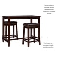 thumbnail image 3 of Linon Claridge Three Piece Counter Dining Set Faux Leather Seats in Brown Wood, 3 of 11