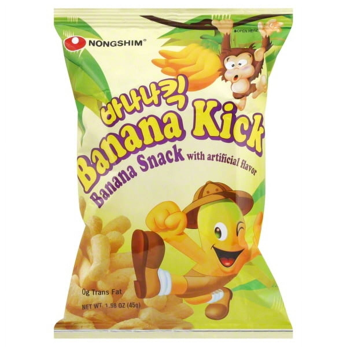 (4 pack) Nongshim Nongshim Banana Kick Corn Puff Snack, 1.58 oz