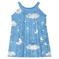 thumbnail image 3 of Cethrio Girl's Summer Dresses, Sleeveless Printed A-Line Casual Dresses Holiday Dresses Blue Size 7-8T, 3 of 7